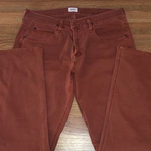 Hudson Blake Slim Straight Jeans Sze 34 Color Rust